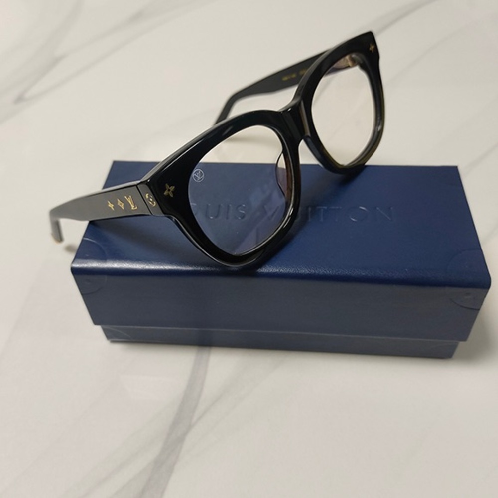Louis Vuitton Black Sunglasses with Gold Accents